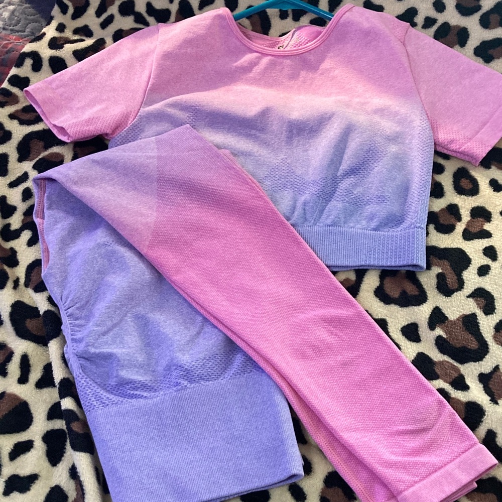 Pink and Purple Ombre Two-Piece Set - Picture 6 of 6
